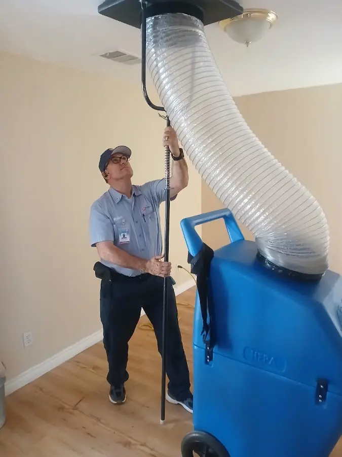 Mini Split Installation technician using HEPA equipment in Litchfield Park